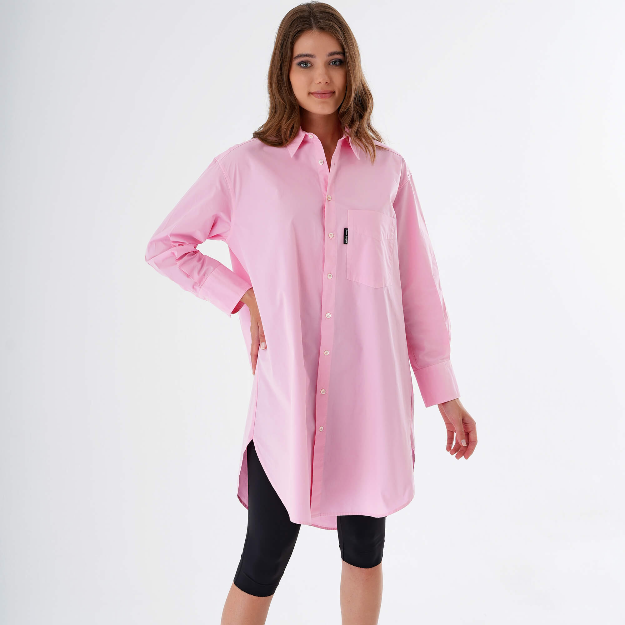 Palm Angels - Pink Foggy PA Overlogo Shirt Dress 